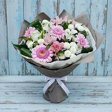 Букет цветов из:  Герберы, Альстромерии и Хризантемы в Новокузнецке