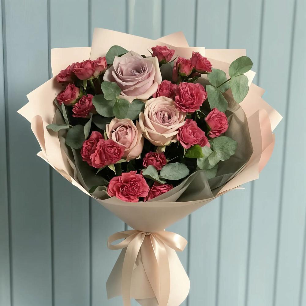 Букет цветов из: Гвоздики и Розы в Новокузнецке