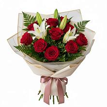 Букет цветов из:  Лилии и Розы #REPLACE_PRED# Новокузнецке
