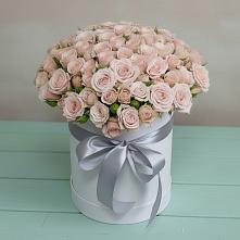 Цветочная композиция из Розы в шляпной коробке в Новокузнецке