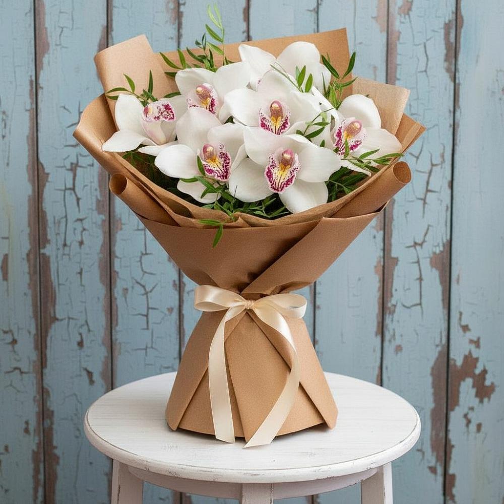 Букет цветов из: Орхидеи и Розы в Новокузнецке