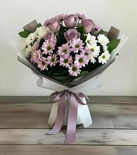Букет цветов из:  Хризантемы и Розы в Новокузнецке