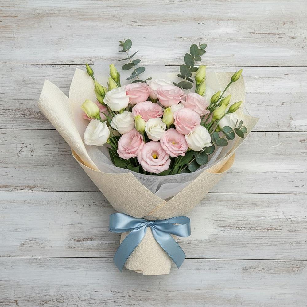 Букет цветов из: Лизиантусы в Новокузнецке